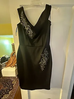 Quiz Clothing Black Dress With Gold Appliqué • £28.91