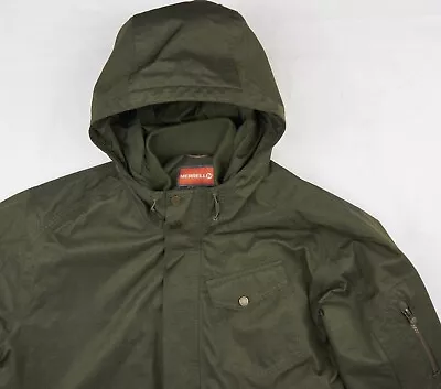 Merrell Opti-Warm Hooded Jacket Mens Size XL Green Padded / Quilted Coat • £40