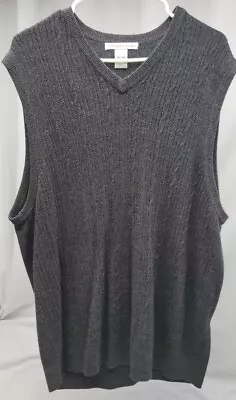 Geoffrey Beene Mens Sweater Vest Gray V-neck XXL • $14.95