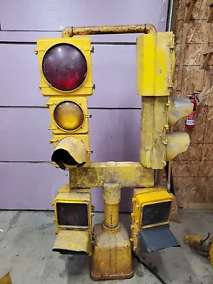 Vintage Eagle Traffic Signal Light And Walk Cluster W/Base 73  Tall Stop Light • $2000