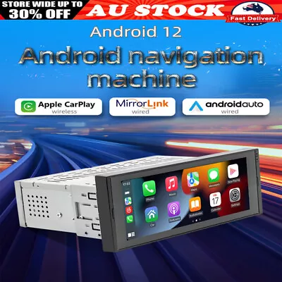 Android 12 Car Stereo Radio 6.9in Single 1Din Carplay Bluetooth GPS Navi WIFI FM • $111.99