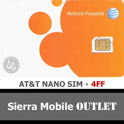 AT&T NANO SIM Card 4FF • GSM 4G LTE • Genuine Prepaid Or Postpaid • ATT NEW • $2.48