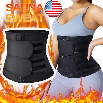 Women Hooks+Two Belts Compression Neoprene Waist Trainer Sauna Sweat Belt Sports • £12.33