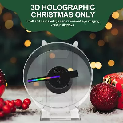 3D Desktop Advertising Machine Hologram Holographic Projector Fan LED Sign Lamp • £31.99