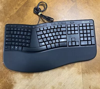 Microsoft Model 1878 Wired USB 2.0 Ergonomic Keyboard Black Excellent Condition • $47.99