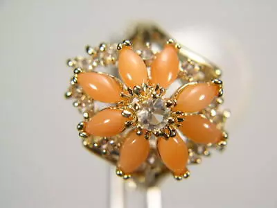 ****  3  CORAL RINGS *Special*  WHOLESALE LOT VINTAGE GEMSTONE SEMI-PRECIOUS 398 • $13.95