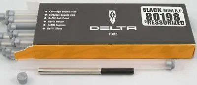 New Box Of 10 Delta Mini Pressurized Ballpoint Pen Refills - Black - New In Box • $20