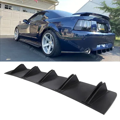 $45.45 • Buy For Ford Mustang GT Rear Diffuser 10 Shark Fins Bumper Lip Splitter Spoiler Kit
