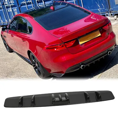 For Jaguar XF XE 4-Door Gloss Rear Bumper Spoiler Diffuser Splitter 7-Fins Lip • £39.13