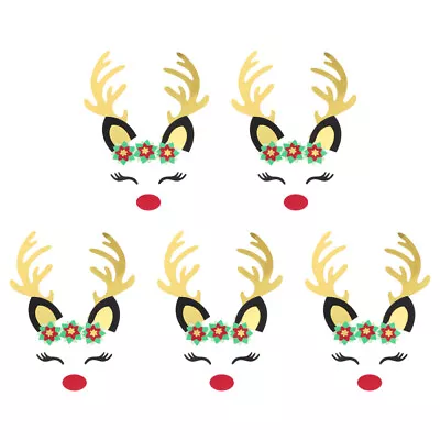  5 Sets Christmas Cake Decorating Plum Antlers Insert Paper Deer Inserts Picks • $6.99