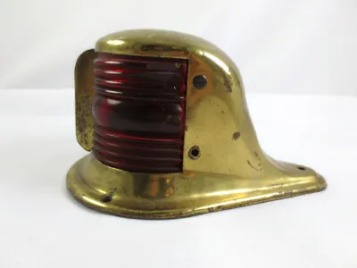 Antique Vintage Brass Ship Boat Bow Light Red & Green Nautical • $95
