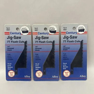 Century Drill Lot Of 3 Jig Saw Carbon Alloy Steel Blade 1/4  Shank #06607 7T • $8.99