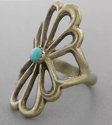 Vintage Southwestern Sterling Silver Turquoise Ring Size 6 • $146.07