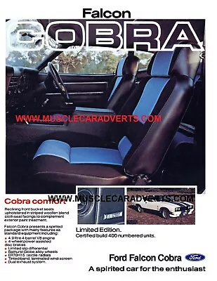 1978 Ford Falcon Xc Cobra A3 Advert Posters X3 Sales Brochure Ads  • $44