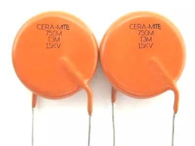 1 Pc - 750pf @ 15KV (N4700/T3M Class 1) - CERAMITE Ceramic Disc Capacitor   # 82 • $11.99