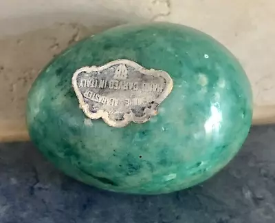 Vintage Alabaster Hand Carved Green Polished Stone Easter Egg Made In Italy 2.5” • $14.99