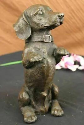 Dachshund Doxie Miniature Dog Breeder Bronze Hot Cast Statue Figurine Sculpture • $309