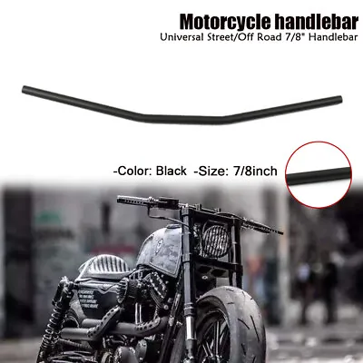 Motorcycle 7/8  Flat Handlebar Drag Bar For Chopper Bobber Cafe Racer Custom • $26.50