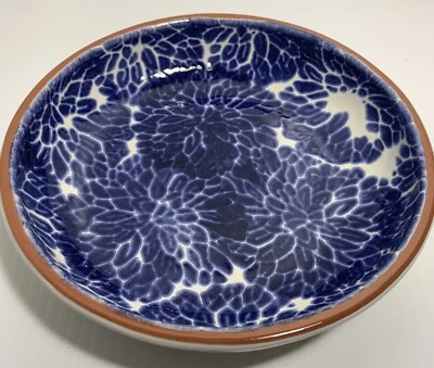 $14 • Buy Val Do Sol Pottery Small Blue Ceramic Terracotta Bowl Made In Portugal 7.5”