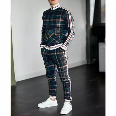 Mens Jogger Tracksuit 2PCS Set Hip Hop Pants Jacket Sweatsuit Sweatshirt Set • $43.99