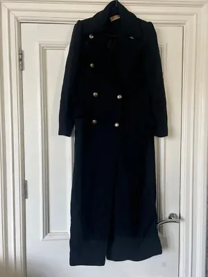 Marks And Spencer’s Womens Long Black Coat Size 10 Speziale Italian  • $87.03