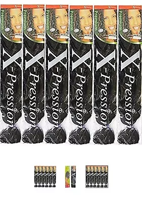 $9.99 • Buy Hair 6 Pack Color 2  X-Pression Ultra Braid 82  Inch Long Kanekalon Hair
