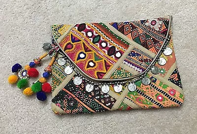 NWT Tylie Malibu Embellished Clutch Bag Pouch Boho • $135