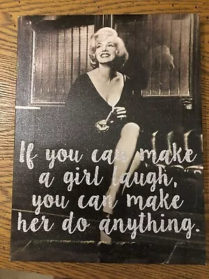 Marilyn Monroe Wall Art Canvas Decor 10x8 If You Can Make A Girl Laugh You Can… • $10