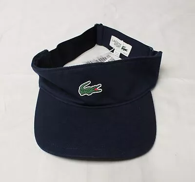 Lacoste Sport Men's Pique & Fleece Tennis Visor SV3 Navy Blue One Size NWT • $44.99