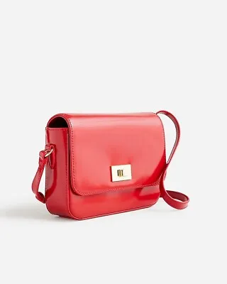 J.Crew Edie Italian Leather Crossbody Bag Purse In Classic Cardinal Red  NWT • $225