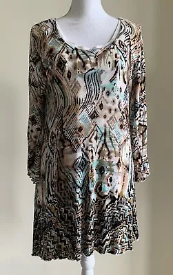 Miraclebody By Miraclesuit Womens XL Printed Tunic Top Inner Shaper 3/4 Sleeve • $34.99