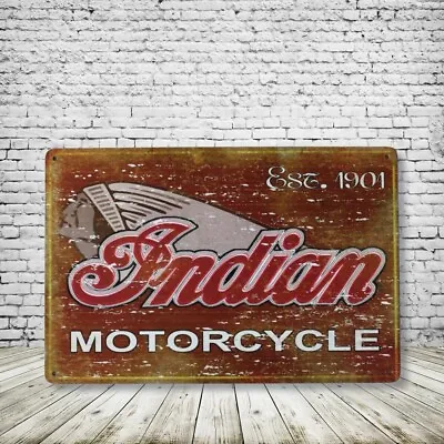 Indian Motorcycle Vintage Style Tin Bar Sign Poster Man Cave Collectible New • $9.99