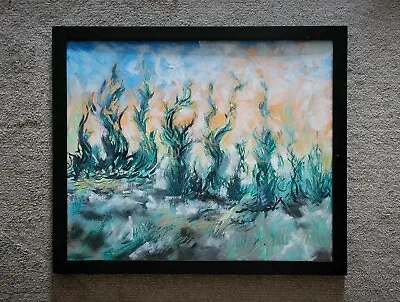 $529 • Buy Original Painting Vincent Van Gogh 'Dream Cypress Landscape Framed Signed MKravt
