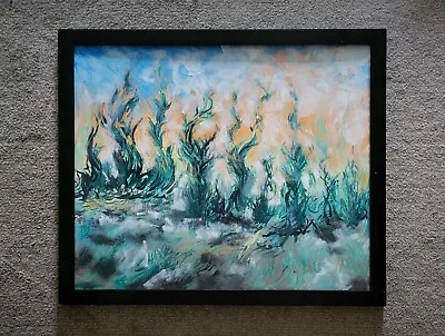 $529 • Buy Original Painting Vincent Van Gogh 'Dream Cypress Landscape Framed Signed MKravt