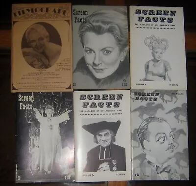 Lot Of Six Small 5 1/2 X 8 1/2  Vintage 1970's Movie Magazines-- SCREEN FACTS • $12.98
