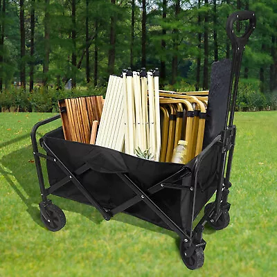 Folding Wagon Cart Collapsible Folding Garden Cart  Beach Utility • $68.96