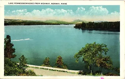 Lake Pennesseewassee Highway Norway ME White Border Unposted Postcard 1920s • $4.86