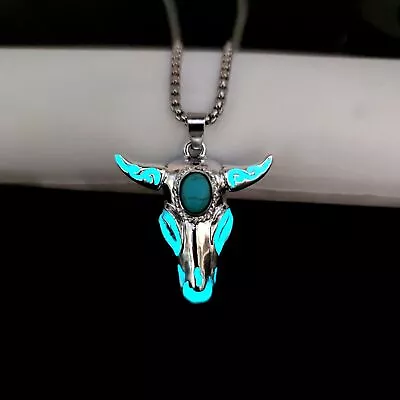 Vintage Style Turquoise Moonstone Necklace Pendant Boho Western Women Jewelry • $2.84