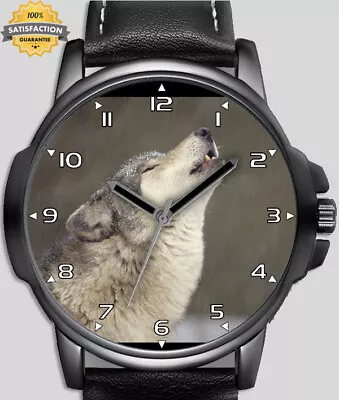 Howl Of The Wild White Wolf Unique Unisex Beautiful Wrist Watch UK FAST • $98.64