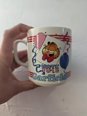 Vintage GARFIELD Coffee Tea Mug Cup VOTE GARFIELD DEMOCRAT Donkey Chip #8 • $14.99