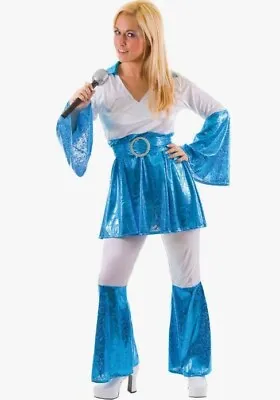 Ladies 70's 80's Eurovision Waterloo Mamma Mia Retro Adult Fancy Dress Costumes • £28.49