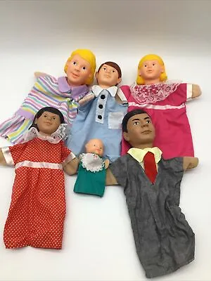 Learning Resources Multicultural Family Puppets Lot Hispanic Caucasian Therapy • $18.59