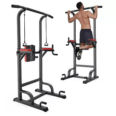 Power Tower MultiFunction Strength Training Dip Station Pull Up Bar Gym Workout • $149.99