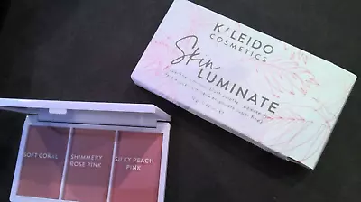 Kaleido Cosmetics Face Blush Palette Skin Luminate 3 Shade Full Size NEW In Box • $7.98