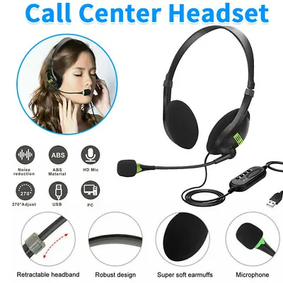 £10.29 • Buy Headsets Microphone For Skype Call PC Laptop USB Wired MIC Computer Headphones