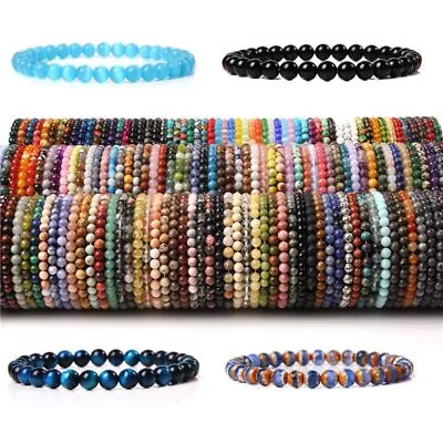 Elastic Wrist Stone Beads Bracelets Women Fashion Jewelry Charms Strand Bracelet • $10.86