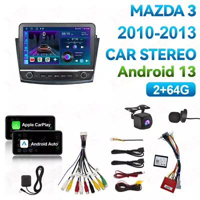 For Mazda 3 2010-2013 Car Stereo Radio Wireless Apple Carplay 9'' Android 13 • $178.09