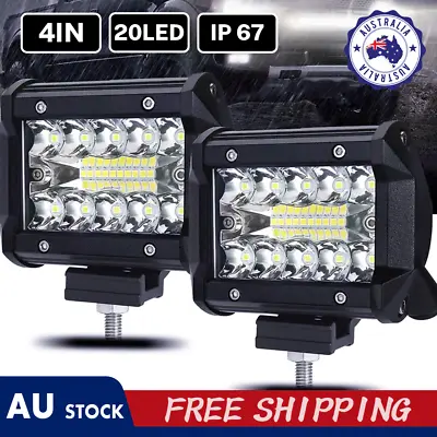 4/8x 4inch 200W CREE LED Work Lights Spot Flood Light Bar Reverse 4WD 12V 24V AU • $12.69