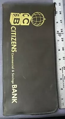 Citizen's Bank Flint Michigan Deposit Bag Zipper Works With Weather Globe Htf Cb • $39.95
