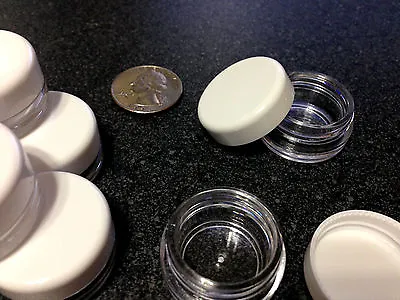 Beauty Containers Empty Plastic Small Cosmetic Jars 3 Ml 3 Gram White Lid 5 5052 • $12.95